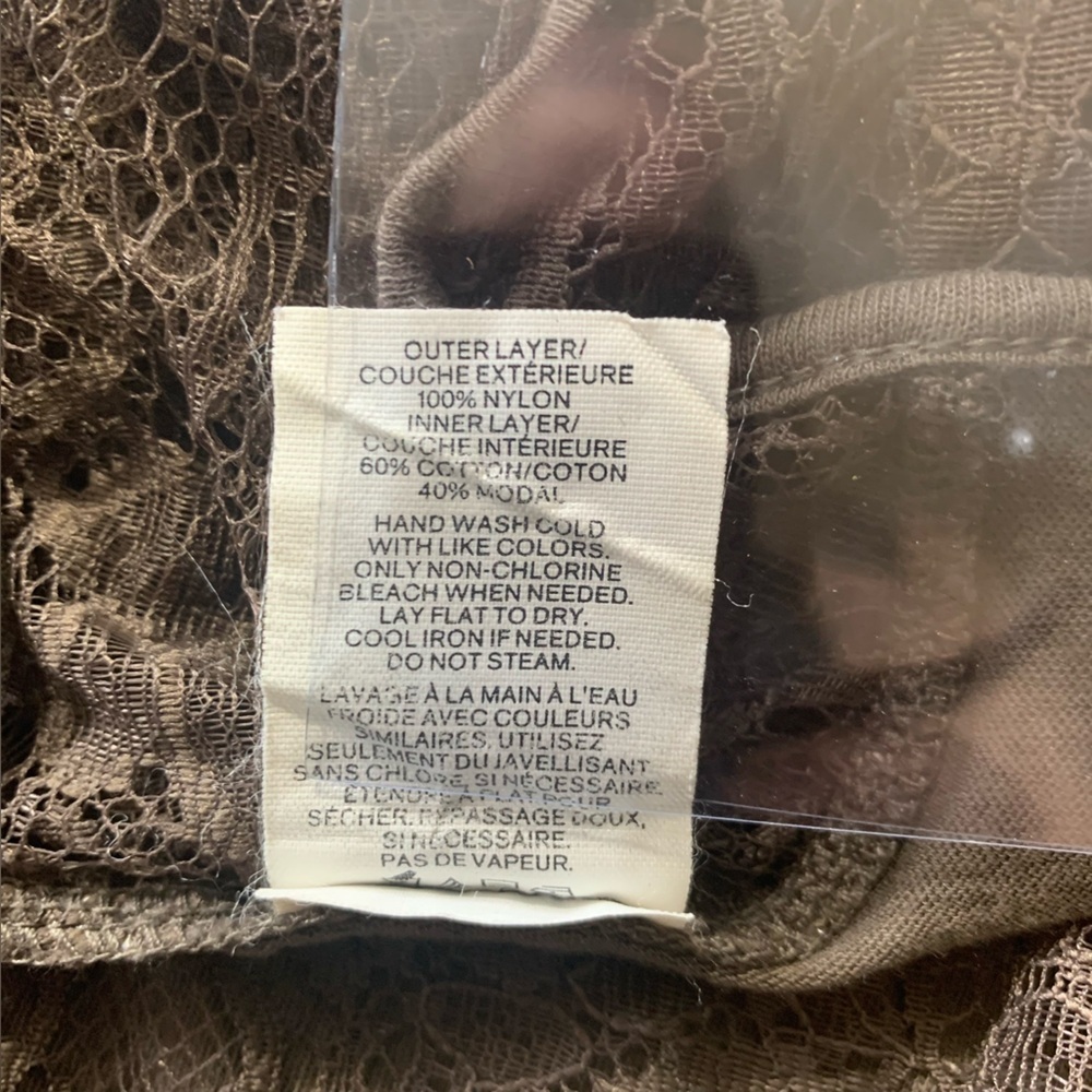 Express Camisole Lace New Year’s Eve Racer Back Tank Lined BlousonHem Y2K Taup S - Picture 11 of 12